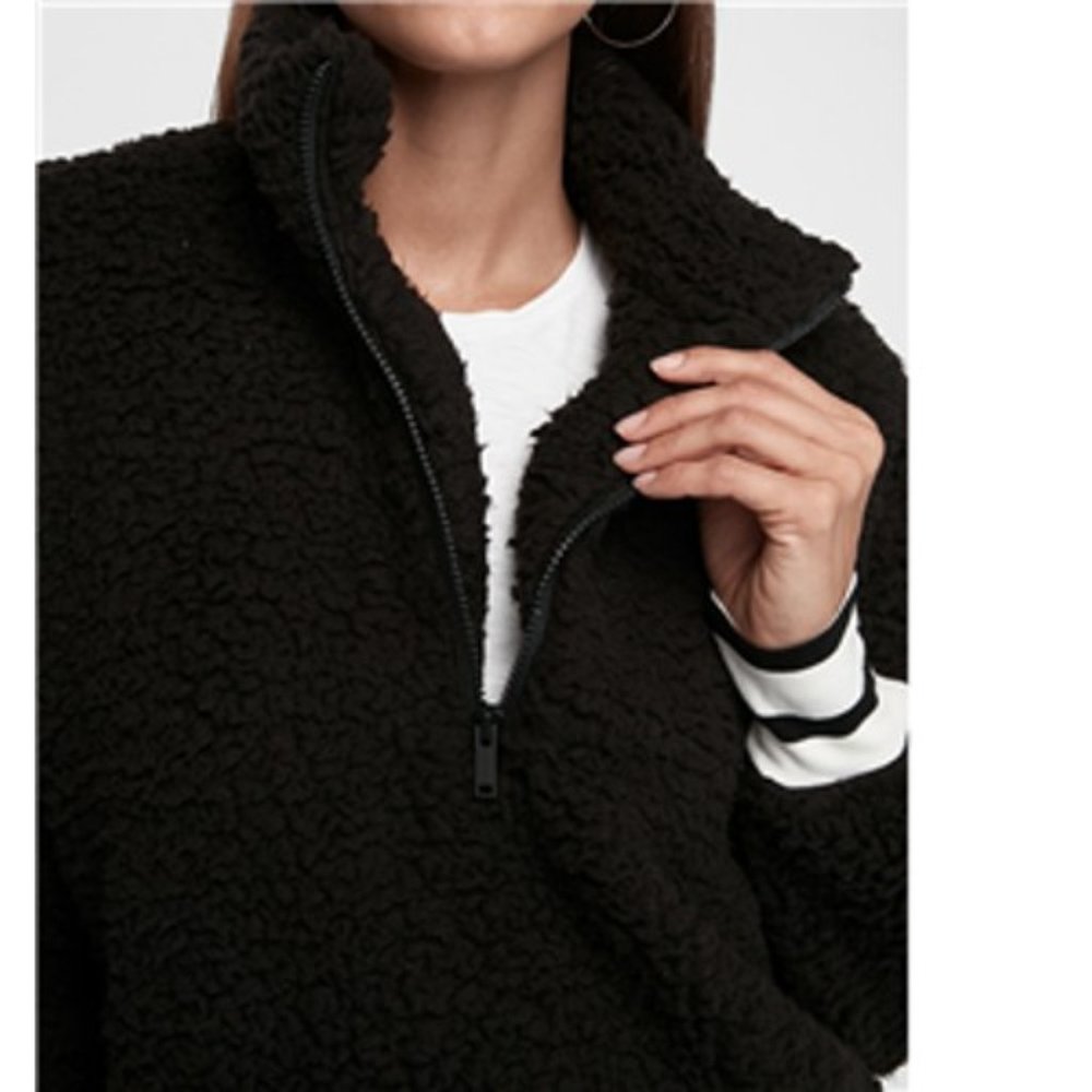 Express One Eleven Sherpa Fleece Quarter Zip Sweatshirt XS